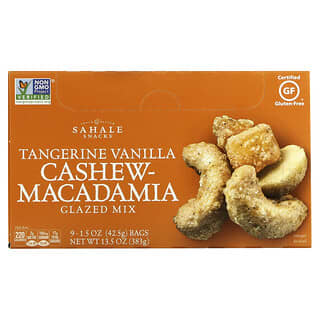 Sahale Snacks, Глазурований мікс, мандарин, ваніль, кешью та макадамія, 9 упаковок по 1,5 унції (42,5 г) кожна