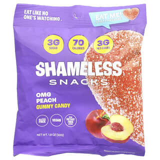 Shameless Snacks, Gommes, Pêche, OMG, 50 g