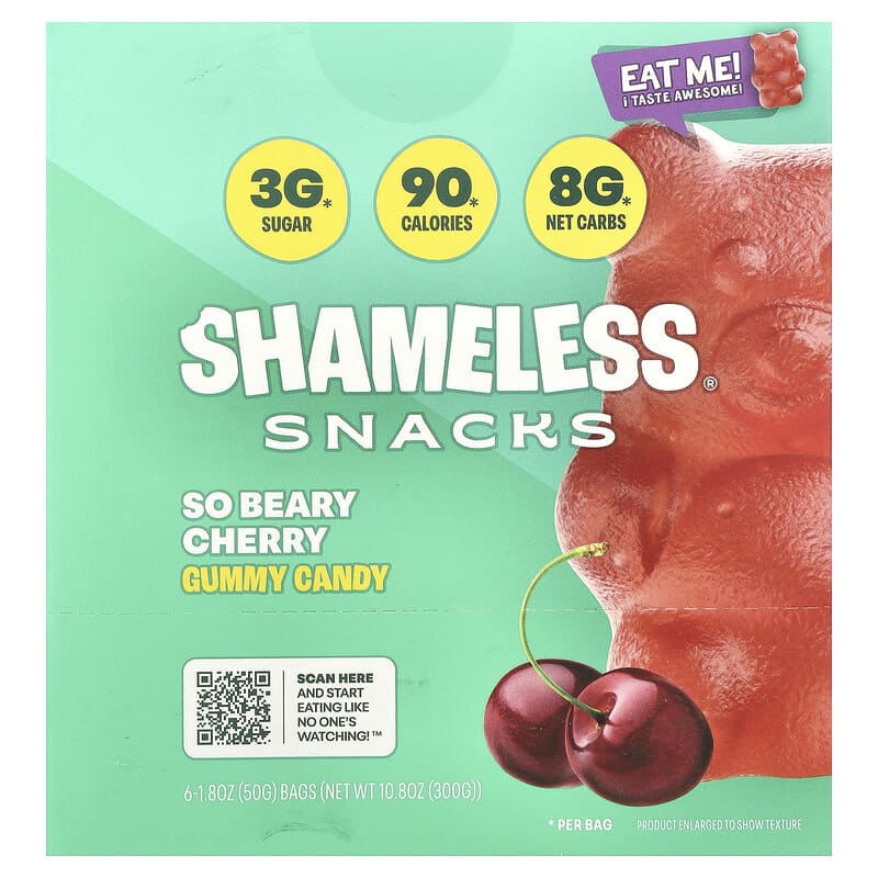 Gummy Candy, So Beary Cherry, 6 Bags, 1.8 oz (50 g) Each