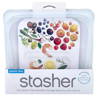 Stasher, Reusable Storage Bag, Sandwich Size, Clear, 28 fl oz (828 ml)