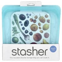 Stasher Borsa per snack riutilizzabile in silicone di alta qualità, lavanda, microonde, sous vide, lavabile in lavastoviglie, forno e freezer, senza BPA, senza perdite, ecologica, 350 ml