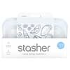 Stasher, 再利用可能シリコン製食品バッグ、スナックサイズ小、透明、容量9.9液量オンス（293.5ml）