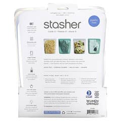 Stasher, Reusable Silicone Food Bag, Half Gallon, Clear, 64.2 fl oz (1.92  l)