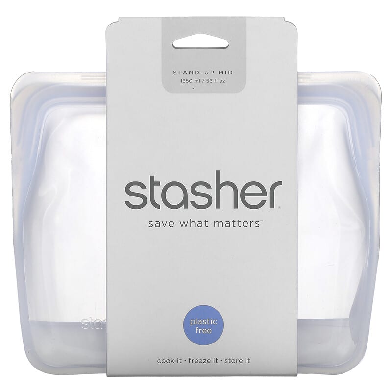 Stasher 56 oz. Stand-Up Mid Silicon Food Storage Bag in Clear