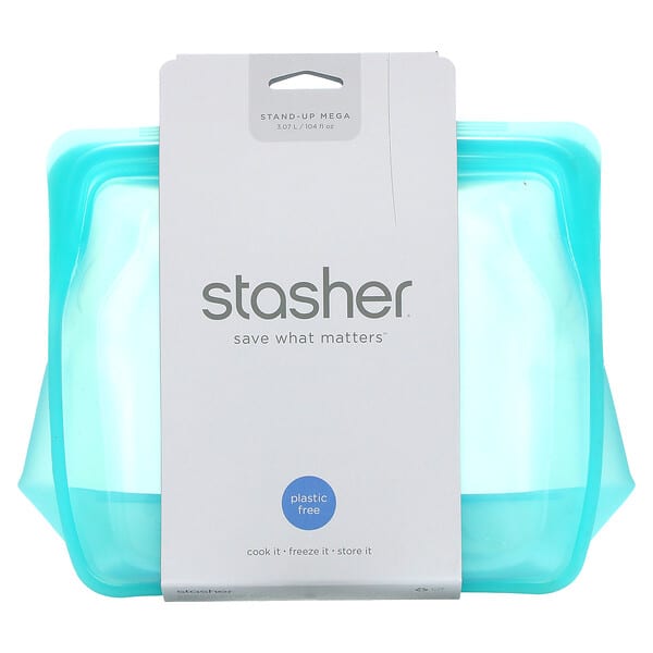 Stasher, Stand-Up Mega，水，104 液量盎司（3.07 升）