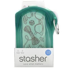 Stasher, Stasher, Go Bag, Green, 1 Bag, 18 fl oz (532 ml)