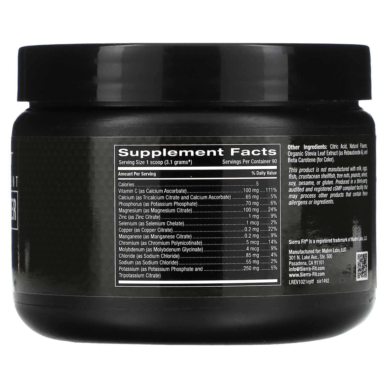 Sierra Fit, Electrolyte Powder, Tropical, 9.84 oz (279 g)