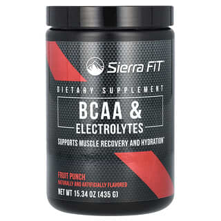 Sierra Fit, аминокислоты с разветвленными цепями (BCAA) и электролиты, 7 г BCAA, со вкусом фруктового пунша, 435 г (15,34 унции)
