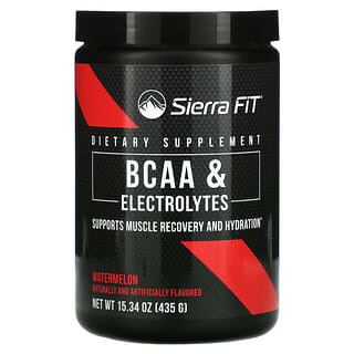 Sierra Fit, аминокислоты с разветвленными цепями (BCAA) и электролиты, 7 г BCAA, со вкусом арбуза, 435 г (15,34 унции)