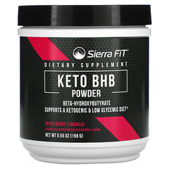 Sierra Fit, Polvo con BHB para dietas cetogénicas, Beta-hidroxibutirato, Limonada con bayas mixtas, 158 g (5,55 oz)