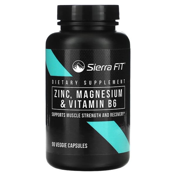 Sierra Fit, цинк, магний и витамин B6, 90 растительных капсул