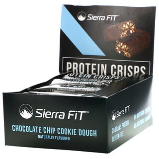 Sierra Fit, Barres protéinées croustillantes, Pâte à cookie aux pépites de chocolat, 12 barres, 56 g chacune