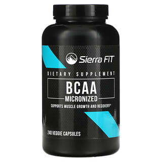 Sierra Fit, микронизированные BCAA, аминокислоты с разветвленной цепью, 500 мг, 240 растительных капсул