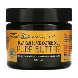 Sunny Isle, Huile de ricin noire jamaïcaine, pur beurre, 60 ml 