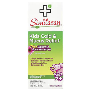 Similasan, Kids Cold & Mucus Relief、2歳以上、ブドウ味、118ml（4液量オンス）