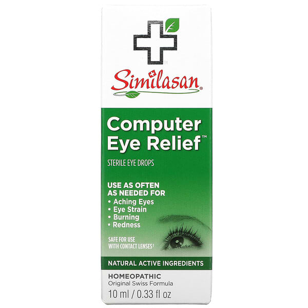 Similasan‏, הקלת עיניים ממוחשבת, טיפות עיניים סטריליות, 0.33 פל"ג (10 מ"ל)