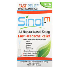 Sinol, SinolM全天然鼻腔喷雾，快速缓解头部疼痛，15毫升