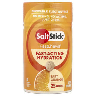 SaltStick, FastChews®, Chewable Electrolytes, Tart Orange, 50 Chewable Tablets