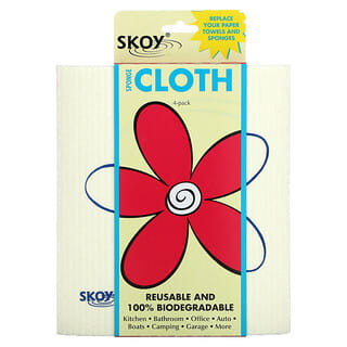 Skoy, Sponge Cloth, White, 4 Pack