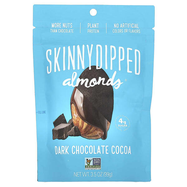 SkinnyDipped, Dark Chocolate Cocoa Almonds, 3.5 oz (99 g)
