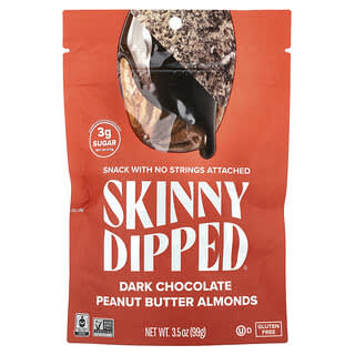 SkinnyDipped, 다크 초콜릿 땅콩 버터 아몬드, 99g(3.5oz)