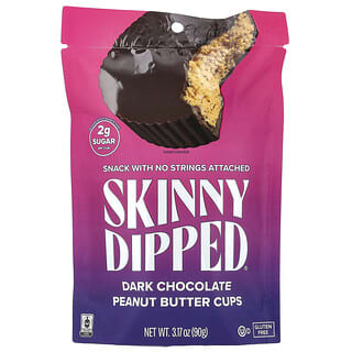 SkinnyDipped, Cups, Chocolate negro y mantequilla de maní, 90 g (3,17 oz)