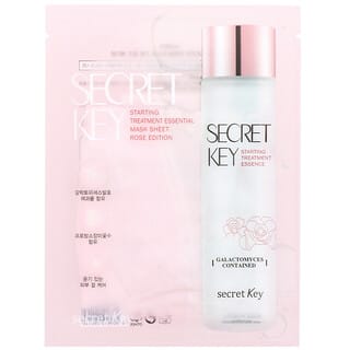 Secret Key, Folha de Máscara Essencial para Iniciando o Tratamento, Rose Edition, 10 Folhas, 30 g (1,05 oz) Cada