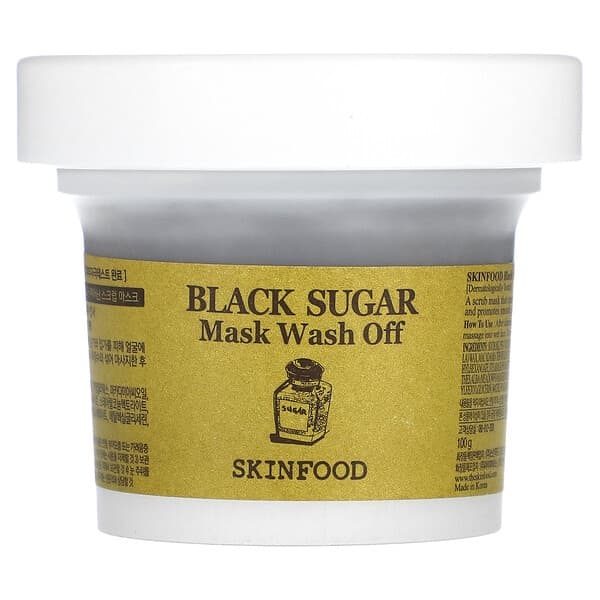 SKINFOOD‏, מסכת יופי נשטפת מסוכר שחור, 100 גרם (3.52 אונקיות)