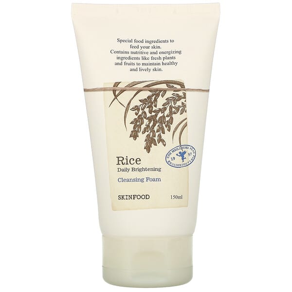 SKINFOOD‏, Rice Daily Brightening Cleansing Foam, 5.07 fl oz (150 ml)