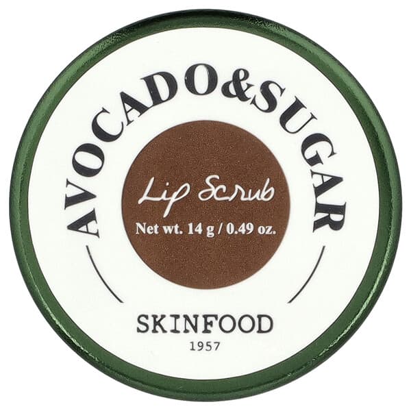 SKINFOOD, 립 스크럽, 아보카도 및 설탕, 14g(0.49oz)