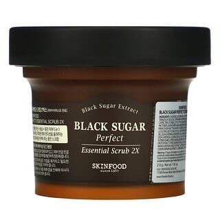 Skinfood, Black Sugar, Perfect Essential Scrub 2X, Perfektes ätherisches Peeling 2X, 210 g (7,41 oz.)