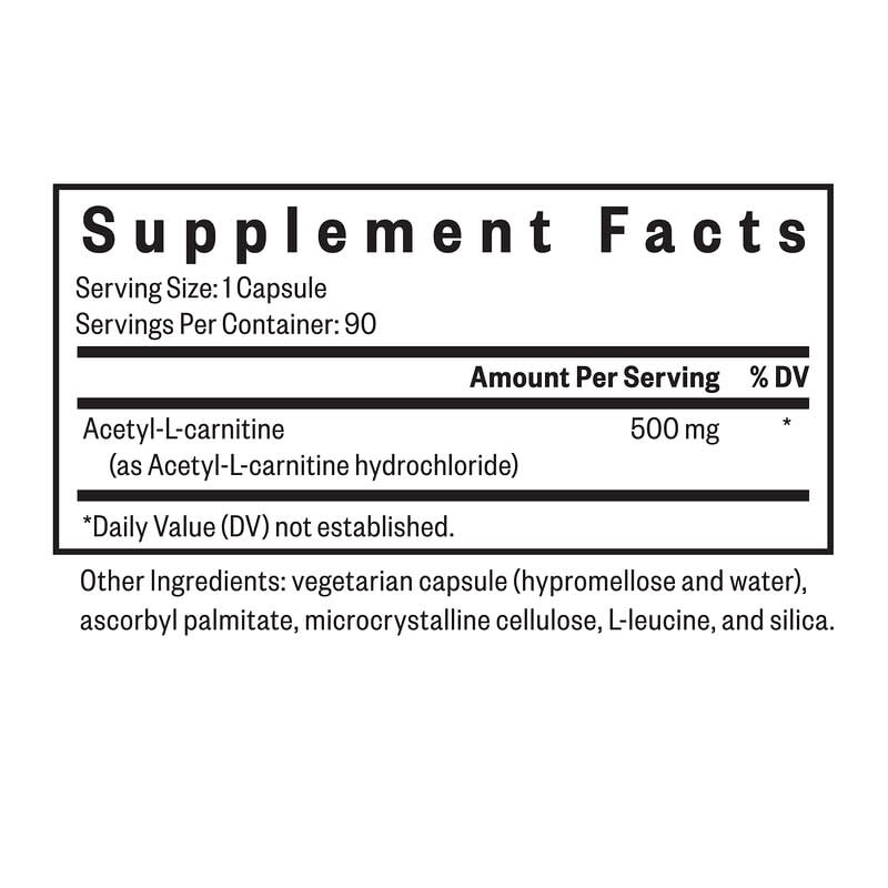 Acetil-L-carnitina, 500 mg, 90 cpsulas
