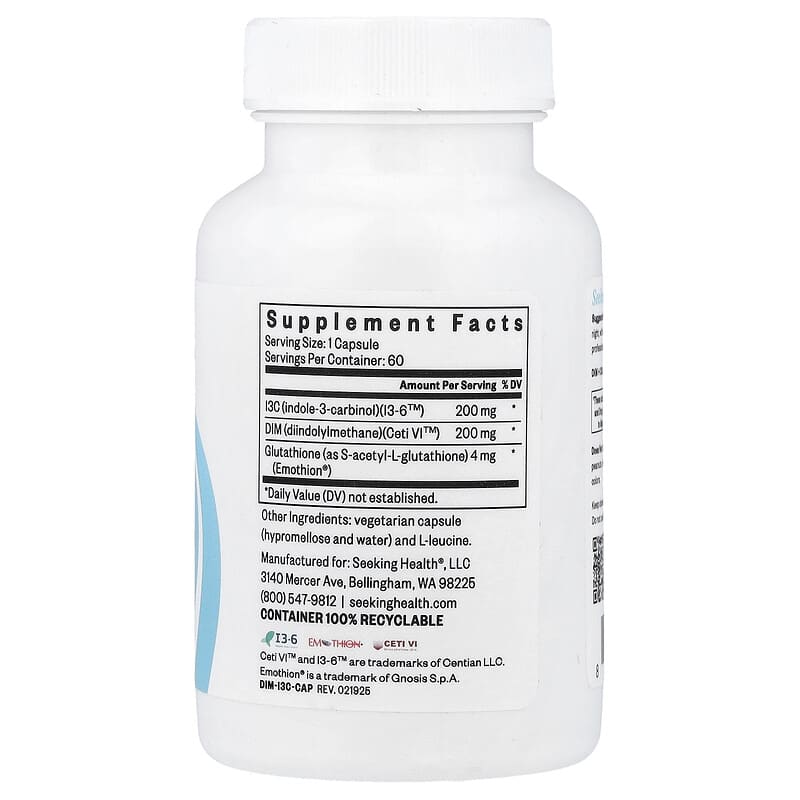 dim glutathione DIM + I3C with Glutathione, 60 Capsules