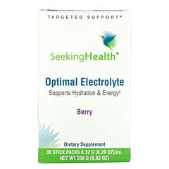 Seeking Health, Optimal Electrolyte, Baya, 30 sobres, 8,32 g (0,29 oz) cada uno (Producto descontinuado) 