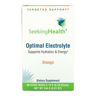 Seeking Health, Optimal Electrolyte, Orange, 30 Stick Packs, 0.29 oz (8.12 g) Each