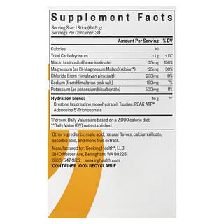 Seeking Health, Optimal Electrolyte, Naranja, 30 barritas, 6,49 g (0,229 oz) cada una