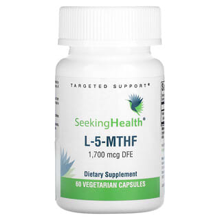 Seeking Health, L-5-MTHF, 1700 мкг DFE, 60 вегетарианских капсул