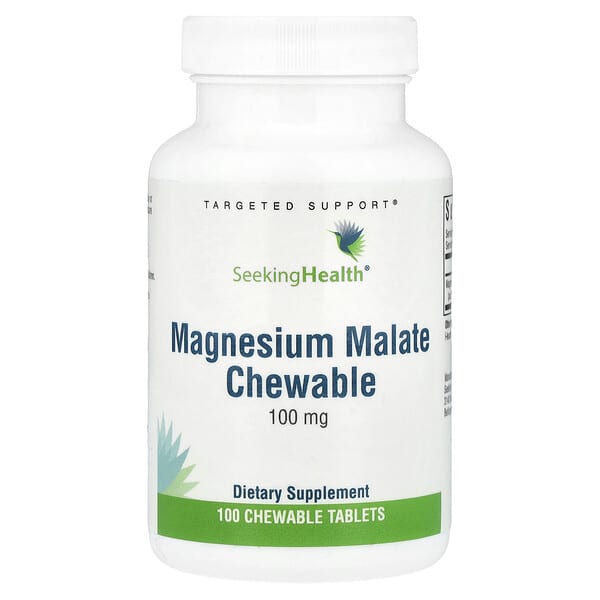 Magnesium Malate Chewable, 100 mg, 100 Chewable Tablets