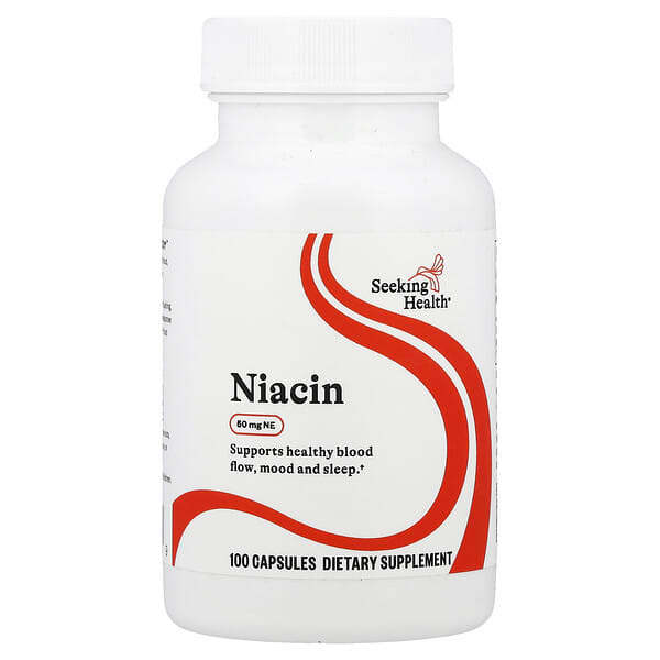Seeking Health, Niacin, 50 mg NE, 100 kapsler