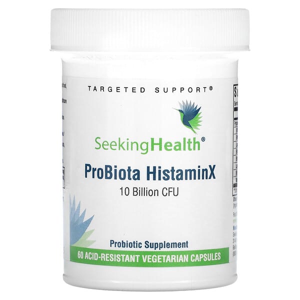 Seeking Health‏, ProBiota HistaminX, 10 מיליארד יחידות CFU (יחידות יוצרות מושבה), 60 קפסולות צמחיות העמידות בפני חומצה