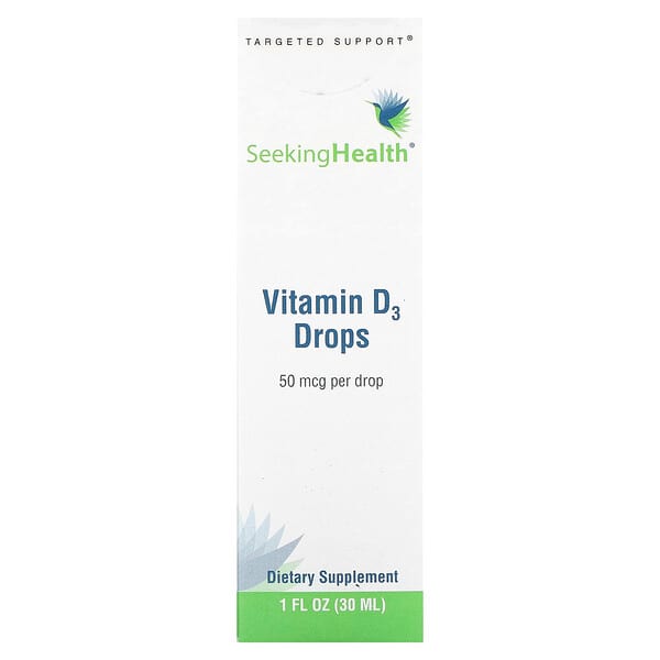 Seeking Health, Витамин D3 в каплях, 50 мкг, 30 мл (1 жидк. Унция)