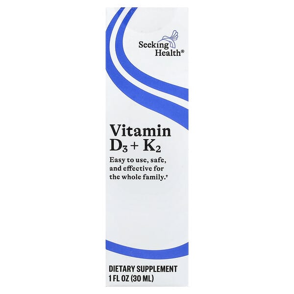 Seeking Health, 비타민D3 + K2 드롭, 30ml(1fl oz)