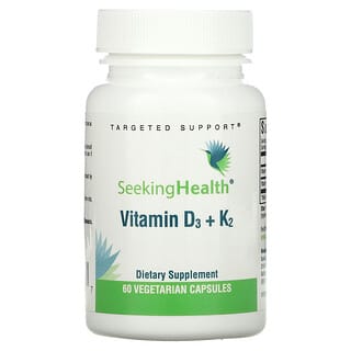 Seeking Health, فيتامين د 3 + ك 2 ، 60 كبسولة نباتية