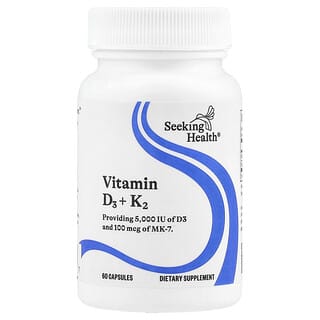 Seeking Health, Vitamin D3 + K2, 60 Capsules