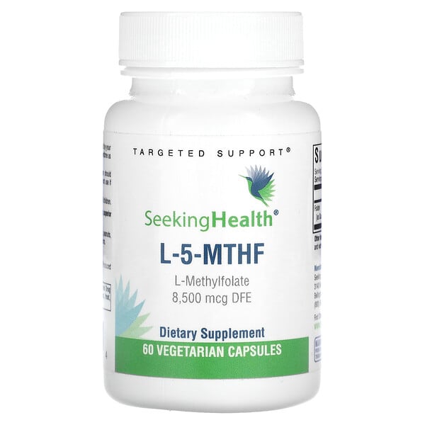 Seeking Health, L-5-MTHF, L-metilfolato, 8500 mcg DFE, 60 cápsulas vegetales