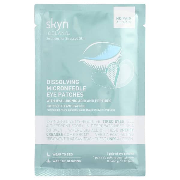 Skyn Iceland, Dissolving Microneedle Eye Patches, 1 Pair