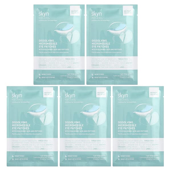 Skyn Iceland, Dissolving Microneedle Eye Patches, 5 Pairs