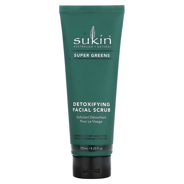 Sukin, SUPER GREEN植物，清體面部磨砂膏，4.23 液量盎司（125 毫升）