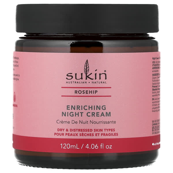 Sukin, 인리칭 나이트 크림, 로즈힙, 120ml(4.06fl oz)