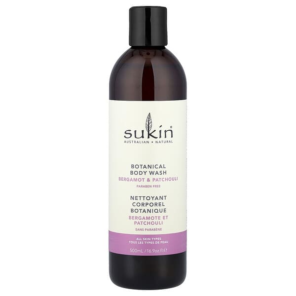 Sukin, 植物沐浴露，弗手柑和廣藿香，169 盎司（500 毫升）